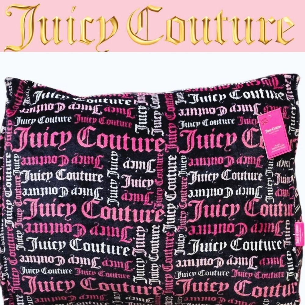 Juicy Couture Home Word Play Logo Plush Wedge Pillow w/Cell Phone Pocket